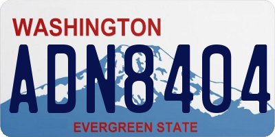 WA license plate ADN8404