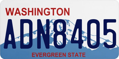WA license plate ADN8405