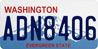 WA license plate ADN8406