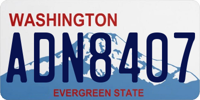 WA license plate ADN8407