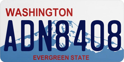 WA license plate ADN8408