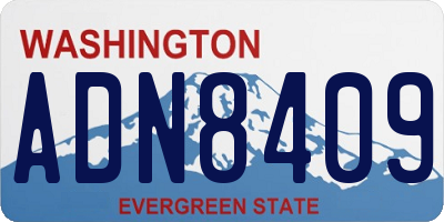 WA license plate ADN8409