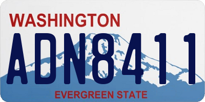 WA license plate ADN8411