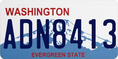 WA license plate ADN8413