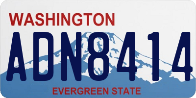 WA license plate ADN8414