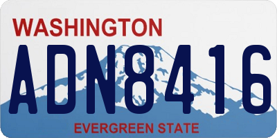 WA license plate ADN8416