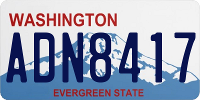 WA license plate ADN8417