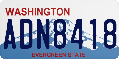 WA license plate ADN8418