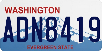 WA license plate ADN8419