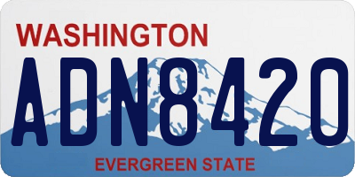 WA license plate ADN8420