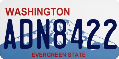 WA license plate ADN8422