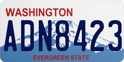 WA license plate ADN8423