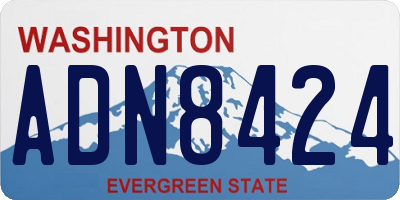 WA license plate ADN8424