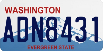 WA license plate ADN8431