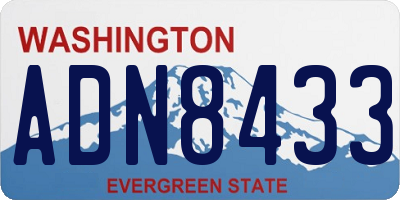 WA license plate ADN8433