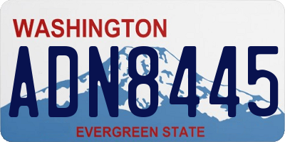 WA license plate ADN8445