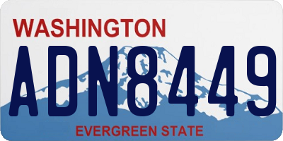 WA license plate ADN8449