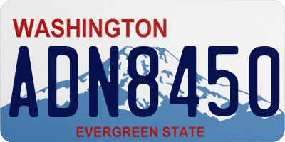 WA license plate ADN8450