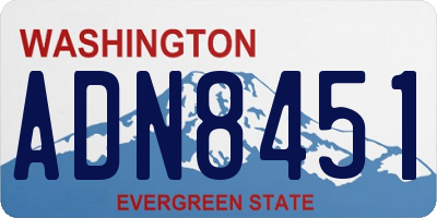 WA license plate ADN8451