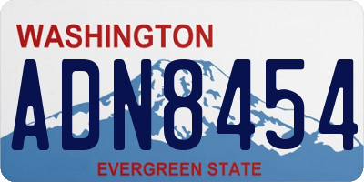 WA license plate ADN8454