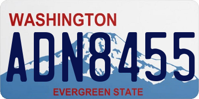 WA license plate ADN8455