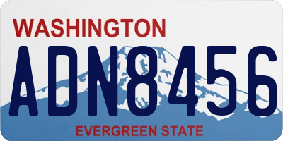 WA license plate ADN8456