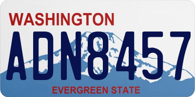 WA license plate ADN8457