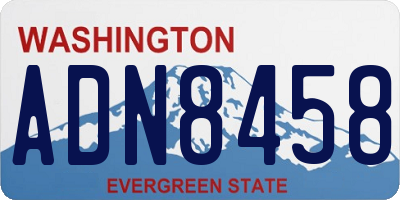 WA license plate ADN8458