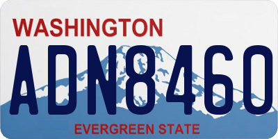 WA license plate ADN8460