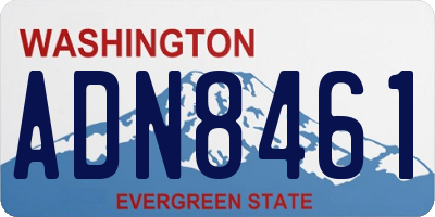 WA license plate ADN8461
