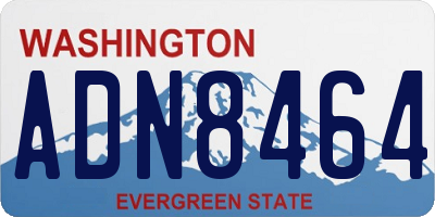WA license plate ADN8464