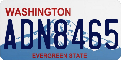 WA license plate ADN8465