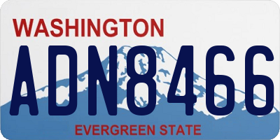 WA license plate ADN8466