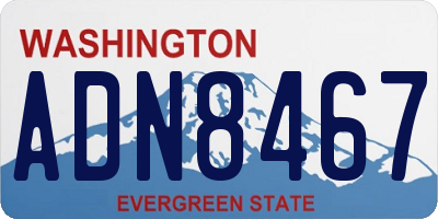 WA license plate ADN8467