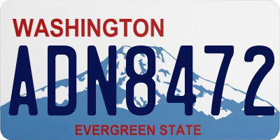 WA license plate ADN8472