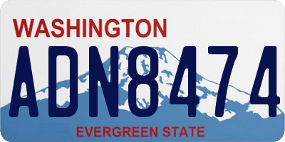 WA license plate ADN8474