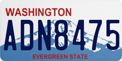 WA license plate ADN8475