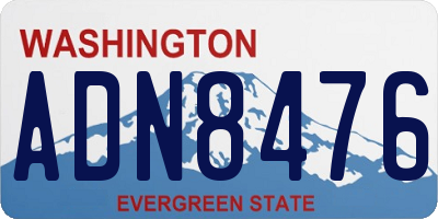WA license plate ADN8476