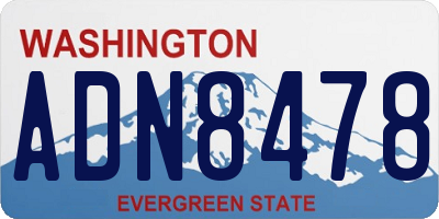 WA license plate ADN8478