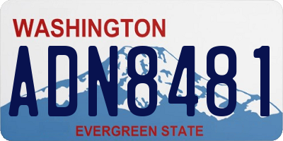 WA license plate ADN8481