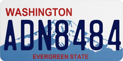 WA license plate ADN8484