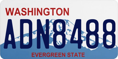 WA license plate ADN8488