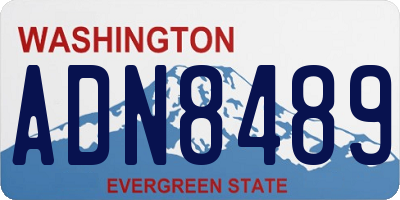 WA license plate ADN8489