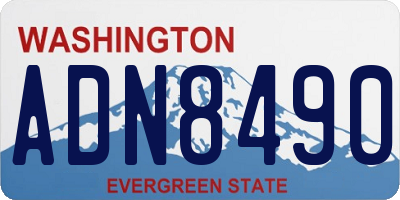 WA license plate ADN8490