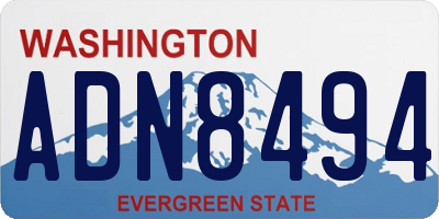 WA license plate ADN8494