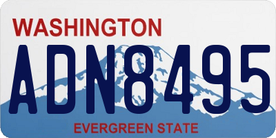 WA license plate ADN8495