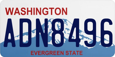 WA license plate ADN8496