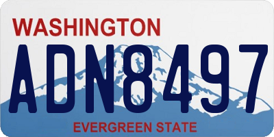 WA license plate ADN8497