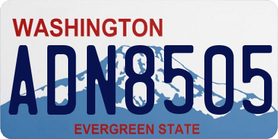 WA license plate ADN8505