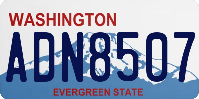 WA license plate ADN8507